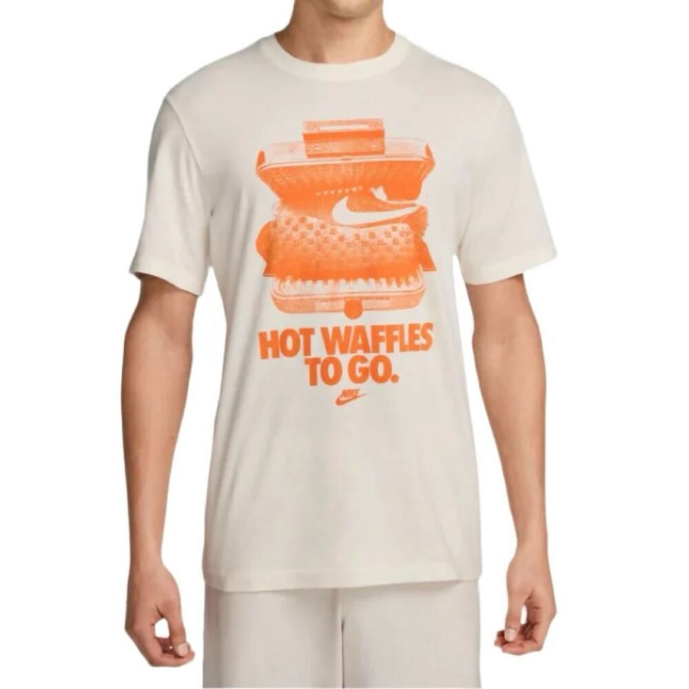 Nike Men's White and Cream T-shirt